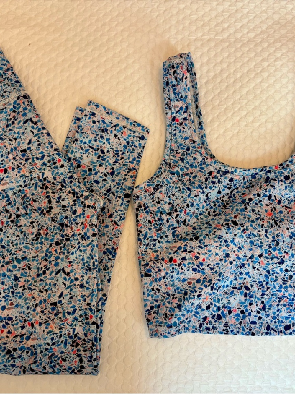 Terez terrazzo SET TLC Crop Top medium and leggings small